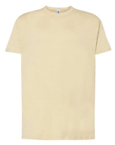 0feea7abd70221539ce7b2f9331b16d6_Koszulka Męska kolor- Kremowa JHK TSRA 150 REGULAR T-SHIRT.Wzmocniony lycrą ściągacz. Gramatura:155g i 100% bawełna. Dostępne na www.koszulkisuper.com
