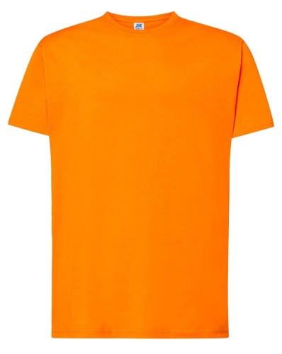 Koszulka męska kolor- Pomarańczowa JHK TSRA 170 REGULAR HIT T-SHIRT 100% bawełna.Oddychająca tkanina.Brak bocznych szwów. Podwójne przeszycia i ściągacz z dodatkiem lycry. Dostępne na www.koszulkisuper.com.