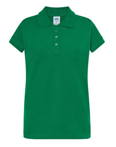 cbd0820ead6f96e443ee61a43fbc197d_Koszulka POLO Damska POPL 200  JHK –ZIELONA. Lekko taliowany wyprofilowany krój i z 3 guzikami. Dostępne na www.koszulkisuper.com