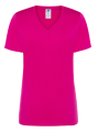 Koszulka damska bawełniana V-Neck JHK TSRL CMFP FU -Fuksja.png