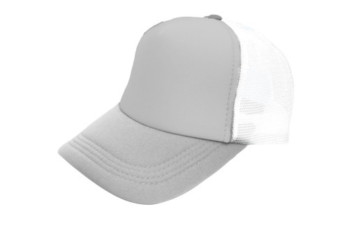 58eac13f6c325c0d506abe35173272d2_Czapka z daszkiem JHK CZ 5 P TRUCKER LG/WH z siatką-Szary/biały