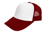 Czapka z daszkiem z siatką -bordo/biały