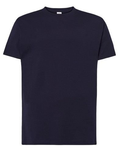 Koszulka męska Granatowa JHK TSUA 150 SLIM FIT T-SHIRT z krótkim rękawem o dopasowanym kroju do ciała. Gramatura ok.160g.Boczne szwy.Taśma wzmacniająca od ramienia do ramienia i 100% Bawełny niekurczliwa. Dostępne na www.koszulkisuper.com