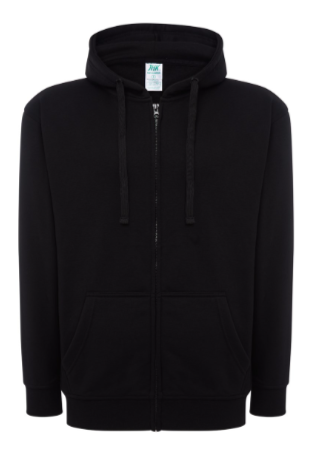 Bluza dresowa SWUA HOOD JHK  z kapturem zapinana na zamek.Ściągana sznurkiem w kolorze bluzy.Naszywane kieszenie.Wzmocnione lycrą ściągacze.Gramatura:290g. Dostępne na www.koszulkisuper.com-Czarna