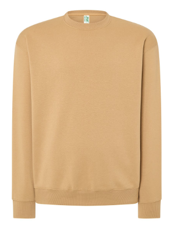Bluza dresowa unisex SWRA 290 JHK. Gramatura: 290 ma podwójne przeszycia na szyi, mankietach i lamówce.Kolor- PIASKOWY. Dostępne na www.koszulkisuper.com      .png