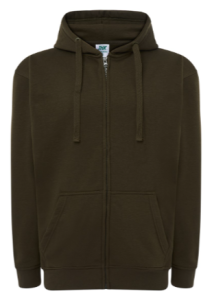 Bluza męska rozpinana z kapturem khaki JHK