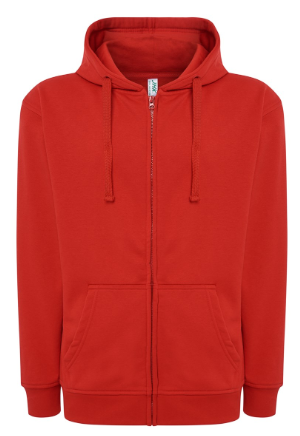Bluza dresowa SWUA HOOD JHK  z kapturem zapinana na zamek.Ściągana sznurkiem w kolorze bluzy.Naszywane kieszenie.Wzmocnione lycrą ściągacze.Gramatura:290g. Dostępne na www.koszulkisuper.com-Czerwona