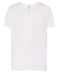 Koszulka Męska bawełniana w V-neck JHK-Biała