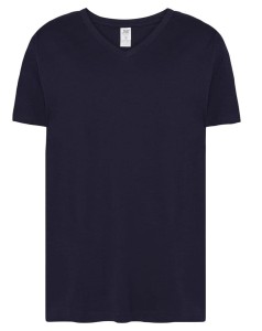 Koszulka Męska bawełniana w V-neck JHK-Granatowa