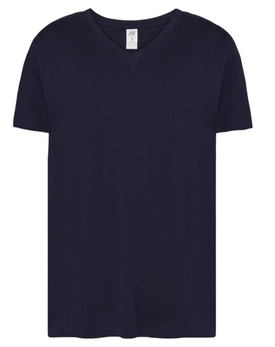Męska koszulka w szpic kolor- Granatowy JHK TSUA PICO URBAN V-NECK dopasowana do sylwetki.Wzmocniony lycrą ściągacz.Taśma wzmacniająca.100% bawełna.Boczne szwy. Gramatura: 160 approx.Dostępne na www.koszulkisuper.com