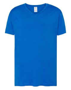 Koszulka Męska bawełniana w V-neck JHK-Niebieska