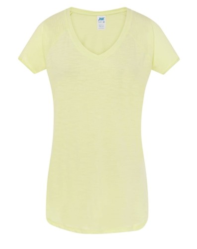 984ad9e888a7d1ffdfc6121ba8d56035_Koszulka Damska w serek JHK-Light Yellow Neon