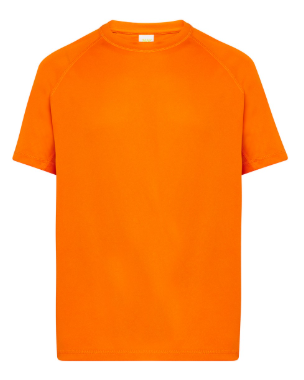 Koszulka męska sportowa JHK T-Shirt Sport Man kolor- Pomarańczowa z raglanowymi rękawami. Wykonana z oddychającego, szybkoschnącego poliestru z recyklingu. Gramatura 130g.Dostępne na www.koszulkisuper.com.png