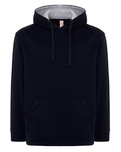 f428099eee540fa42a97b1512fd281e3_Bluza dresowa JHK SW OCECTR unisex typu kangurek z Kontrastowym kapturem ze sznurkiem i kieszenią-kangurka o garamaturze ok.265.Kolor granat. Dostępne na www.koszulkisuper.com