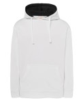 Bluza dresowa UNISEX z kontrastowym kapturem JHK -Biała
