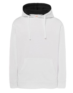 Bluza dresowa UNISEX z kontrastowym kapturem JHK -Biała