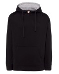 Bluza dresowa UNISEX z kontrastowym kapturem JHK -Czarna