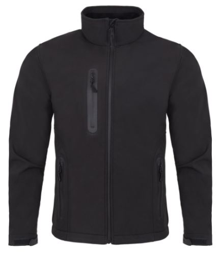 Kurtka Softshell z Membraną TPU JHK SLRA FLRA Wodoodporna –Czarna. Gramatura: 280g.Trzy Kieszenie na zamek (boczne + piersiowa). Wodoszczelność 8 000 mm H₂O.Elastyczne ściągacze z rzepem przy rękawach.Dostępne na koszulkisuper.com