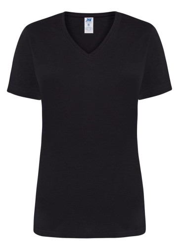 fb591e17dad1beb4ff44f5f7500ebbd2_Koszulka damska bawełniana V-Neck JHK TSRL CMFP BK -Czarna
