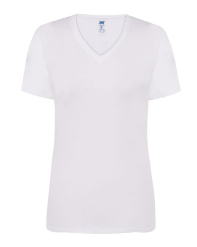 7aa895e6c336bee52f26a83ffbf29e33_Koszulka damska bawełniana V-Neck JHK TSRL CMFP WH -Biała