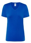Koszulka damska bawełniana V-Neck JHK -Niebieska
