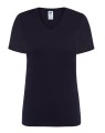 5e107535b1325bc30bbac2b51ade9693 _Koszulka damska bawełniana V-Neck JHK TSRL CMFP NY -Granatowa