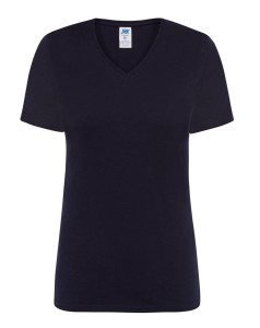 Koszulka damska bawełniana V-Neck JHK -Granatowa