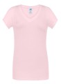 7a9b75178c63ec1fc97a3db328b5988d _Koszulka damska bawełniana V-Neck JHK TSRL CMFP PK -Różowa