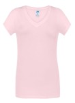 Koszulka damska bawełniana V-Neck JHK -Różowa