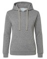Bluza damska typu kangurek z kapturem i z troczkami w kolorze bluzy SWUL KNG JHK -kolor Szara. Dostępne na www.koszulkisuper.com .