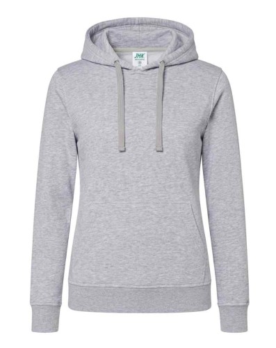 Bluza damska typu kangurek z kapturem i z troczkami w kolorze bluzy SWUL KNG JHK -kolor Jasnoszara. Dostępne na www.koszulkisuper.com