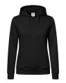 Bluza damska typu kangurek z kapturem i z troczkami w kolorze bluzy SWUL KNG JHK -kolor Czarny. Dostępne na www.koszulkisuper.com