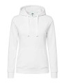 Bluza damska typu kangurek z kapturem i z troczkami w kolorze bluzy SWUL KNG JHK -kolor Biały. Dostępne na www.koszulkisuper.com