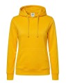 Bluza damska typu kangurek z kapturem i z troczkami w kolorze bluzy SWUL KNG JHK -kolor Żółty. Dostępne na www.koszulkisuper.com
