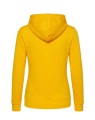 Bluza damska typu kangurek z kapturem i z troczkami w kolorze bluzy SWUL KNG JHK -kolor Żółty. Dostępne na www.koszulkisuper.com