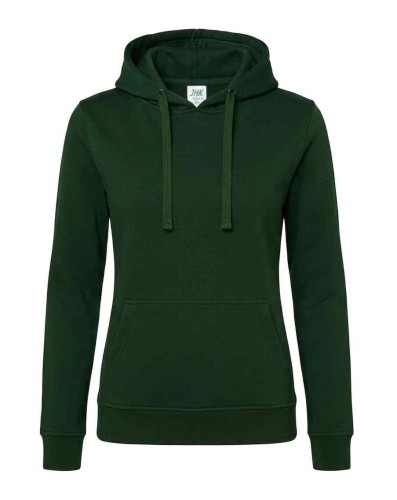 Bluza damska typu kangurek z kapturem i z troczkami w kolorze bluzy SWUL KNG JHK -kolor Butelkowa zieleń. Dostępne na www.koszulkisuper.com