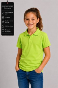 Dziecięca Koszulka Polo Limonka JHK 