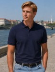 Męska koszulka polo JHK 210 g – bawełniana, granatowa
