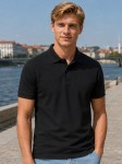 Męska koszulka polo JHK 210 g – bawełniana, czarna