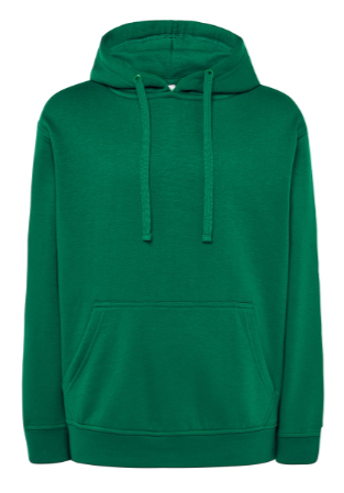 Bluza dresowa z kapturem JHK SWRA KNG KANGAROO.Naszywane kieszenie.Wzmocnione lycrą ściągacze.Sznurek ściagający w kapturze.Gramatura: 290 g/m2.Dostępne na www.koszulkisuper.com-Zielona