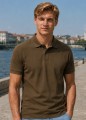 Koszulka polo męska z krótkim rękawem JHK premium 210 g–  Khaki.jpg
