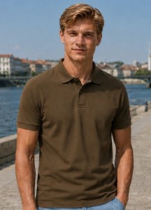 Męska koszulka polo JHK 210 g – bawełniana, khaki