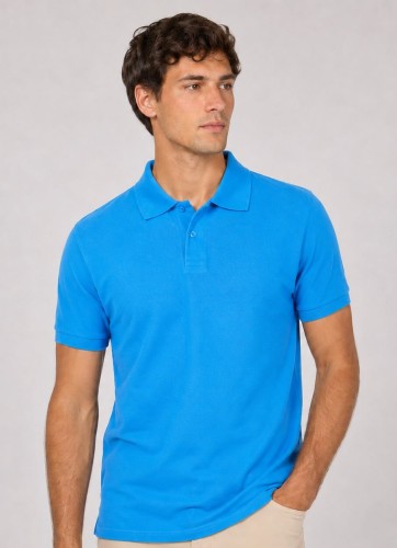 Koszulka polo męska z krótkim rękawem JHK premium 210 g–  lazurowa.jpg