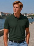 Męska koszulka polo JHK 210 g – bawełniana, leśna zieleń 
