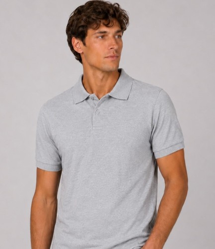 Koszulka polo męska z krótkim rękawem JHK premium 210 g– popielaty melanż_22.jpg