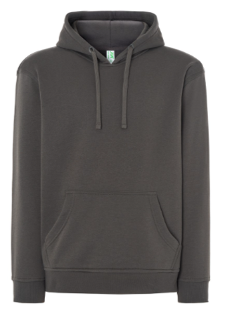 Bluza dresowa z kapturem JHK SWRA KNG KANGAROO.Naszywane kieszenie.Wzmocnione lycrą ściągacze.Sznurek ściagający w kapturze.Gramatura: 290 g/m2.Dostępne na www.koszulkisuper.com -Grafitowa