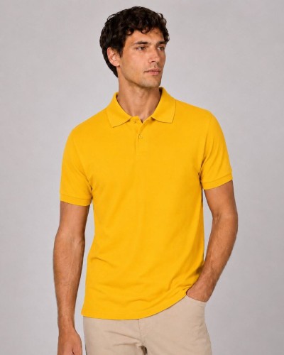 Koszulka polo męska z krótkim rękawem JHK premium 210 g– żółta.jpg