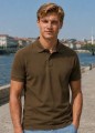 Koszulka polo męska z krótkim rękawem JHK premium 210 g– khaki
