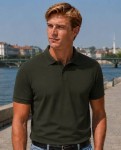 Męska koszulka polo JHK 210 g – bawełniana, leśna zieleń 