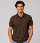 Męska koszulka polo JHK 210 g – bawełniana, czekoladowa